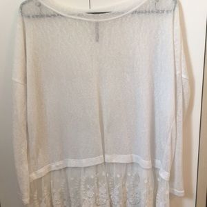 Boutique Style White Lace Undershirt Tunic